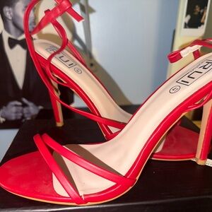 Red Strappy Heels by